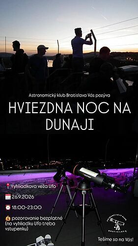 Hviezdna noc na Dunaji na vyhliadkovej veži UFO 26.&nbsp;septembra