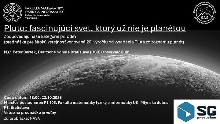 Prednáška: Pluto – fascinujúci svet, ktorý už nie je planétou