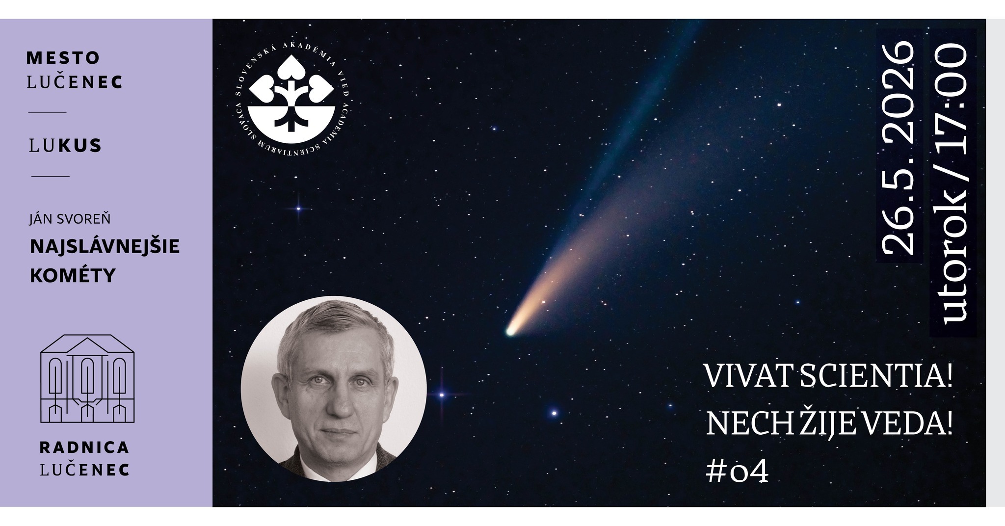 V Lučenci v&nbsp;rámci cyklu Vivat Scientia! opäť astronomická téma