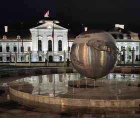 Bratislava Sun during night slnko-v-noci